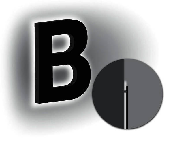 Leuchtreklame Buchstaben hinterleuchtet