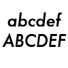 Schriftart: Futura Heavy Italic